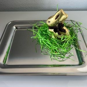 Classic Silver Metal Tray 12-1/2” W x 10” D x 3/4” H